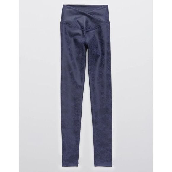 OFFLINE By Aerie The Hugger Crossover High Waisted Crackle Leggings size M NWOT - Picture 2 of 14